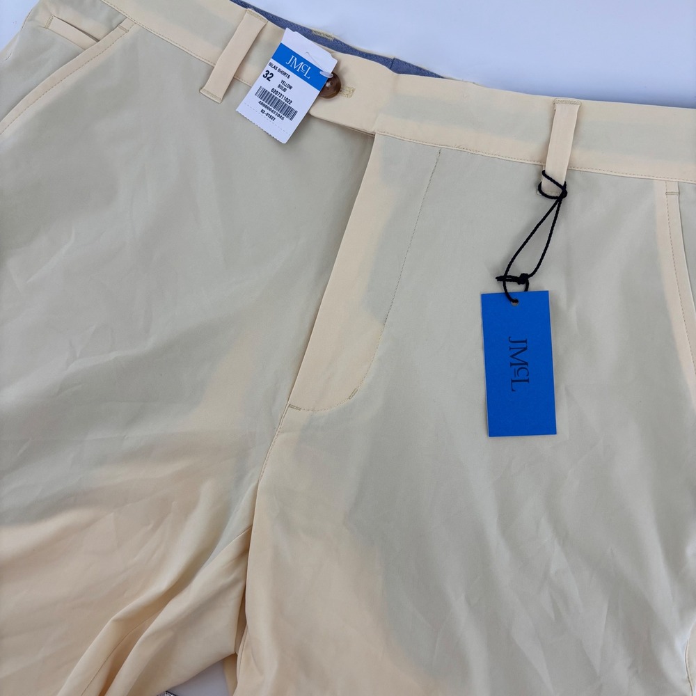 NWT J.McLaughlin UPF 50 Performance Stretch Silas Golf Shorts Mens 32 Yellow